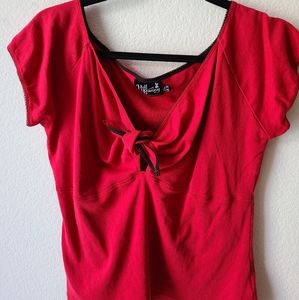 Red Hell Bunny Bardot top